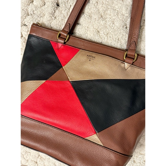 Fossil Leather Patchwork Handbag - Picture 2 of 7